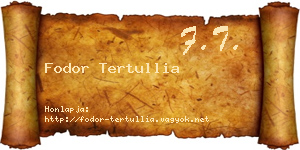 Fodor Tertullia névjegykártya